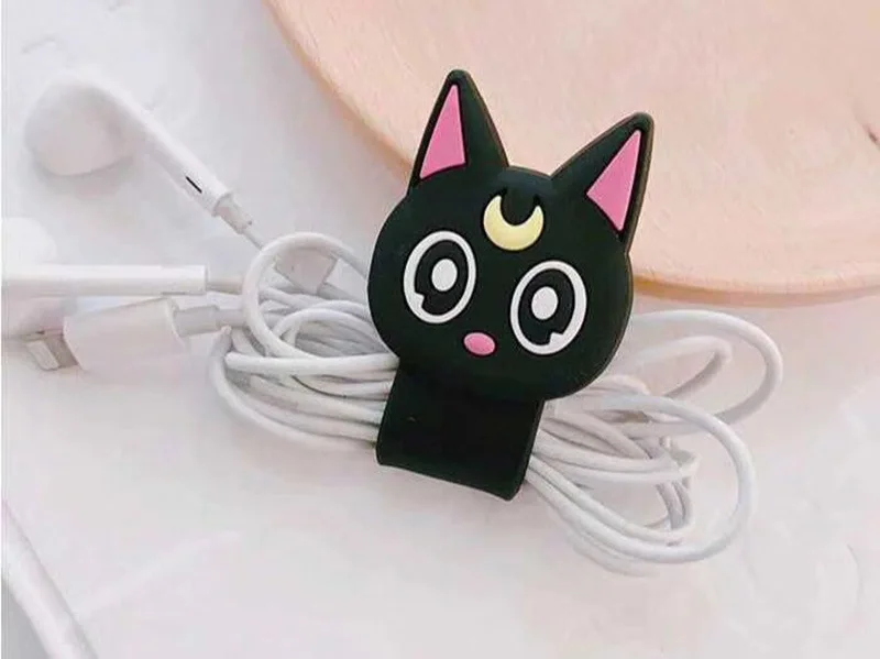 2 Дизайн 1 шт. качественный кабель для наушников милый мультфильм Ститч Кот медведь USB кабель протектор органайзер для iPhone - Цвет: 2