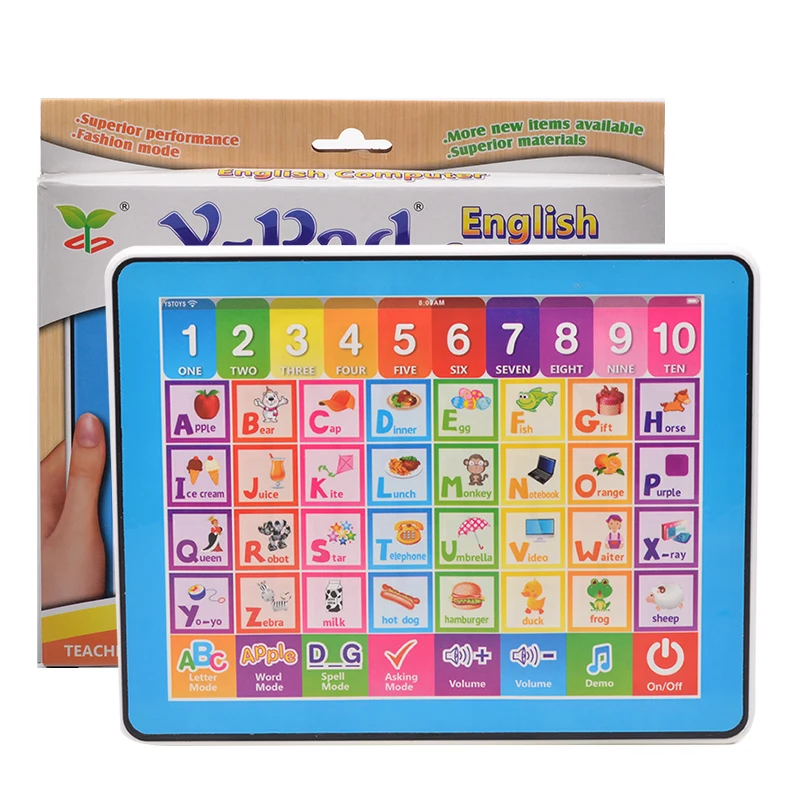 Английский ABC компьютерные развивающие игрушки для детей, Ypad обучающая машина детский планшет подарок с 10 цифрами и 26 алфавитом