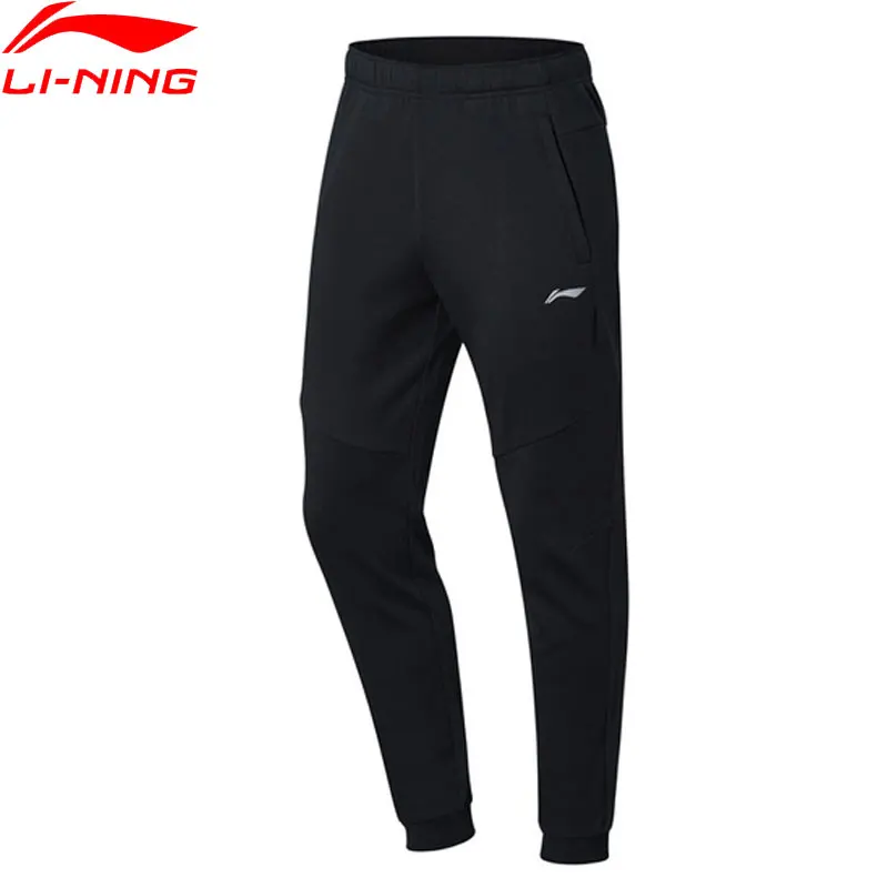 Li-Ning, мужские тренировочные спортивные штаны, флисовые, теплые, хлопковые, обычные, с карманами, с подкладкой, спортивные штаны AKLN859 MKY423