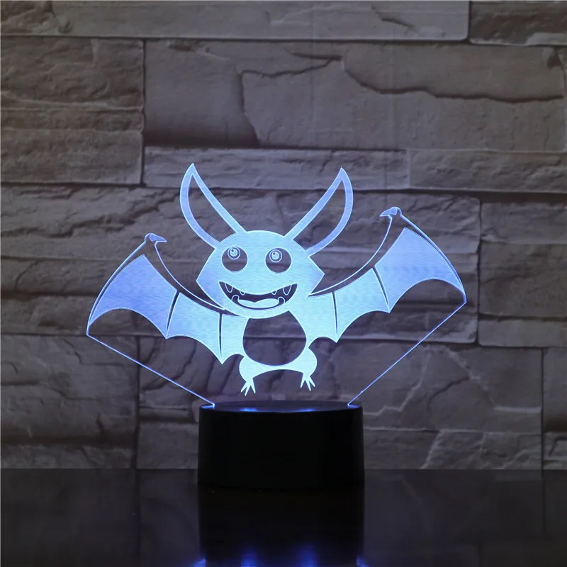 Животное летучая мышь мультфильм ночник Хэллоуин dceoratial 3D лампа свет для домашняя отделка спальни Детский Рождественский подарок игрушки