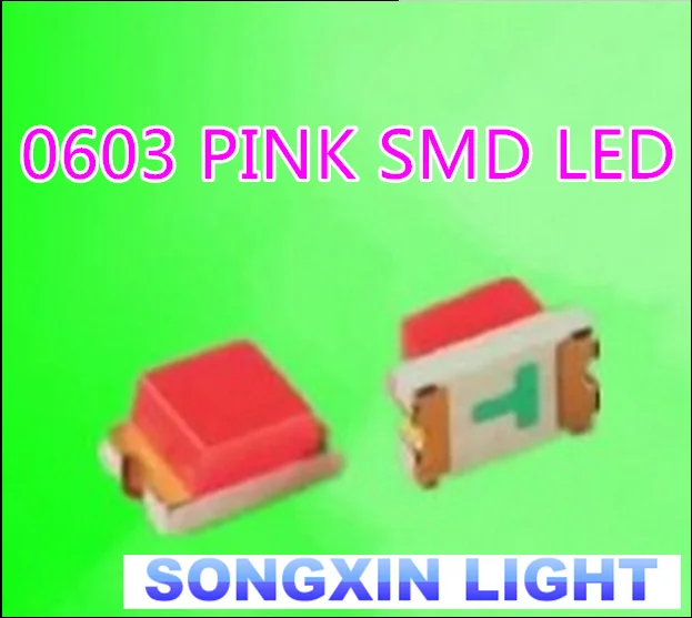 500pcs SMD/SMT супер яркий поверхностного монтажа 0603 1608 светоизлучающий диод светодиодный Диод светодиодный 0603 розовый SMD СВЕТОДИОДНЫЙ