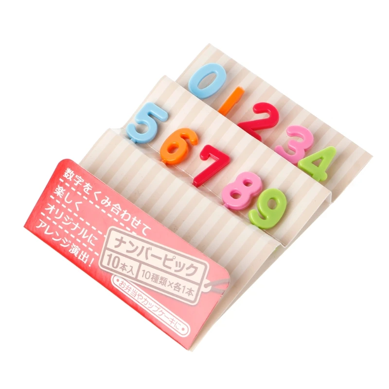 

6/10Pcs per Set 4.5x1.5cm Halloween Numbers Farm Cartoon Animal Fruit Fork Set Plastic Cute Toothpick Tableware Food Picks