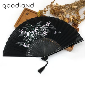 Бесплатная доставка 1 шт. бамбуковая льняная цветочная ткань летняя Складная ручная веер свадебные сувениры и подарочные украшения для вечеринки