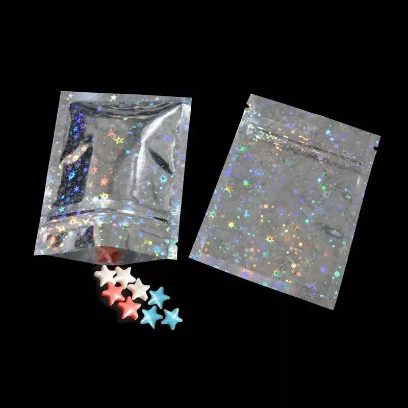 100 шт. элегантный голограмма Алюминий Фольга Ziplock мешок Розничная Кофейные зерна