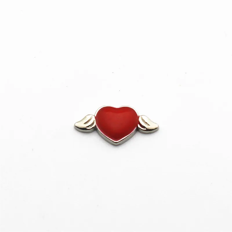 Hot selling 20pcs/lot wing heart floating charms jewelry for living glass memory lockets Accessories | Украшения и аксессуары