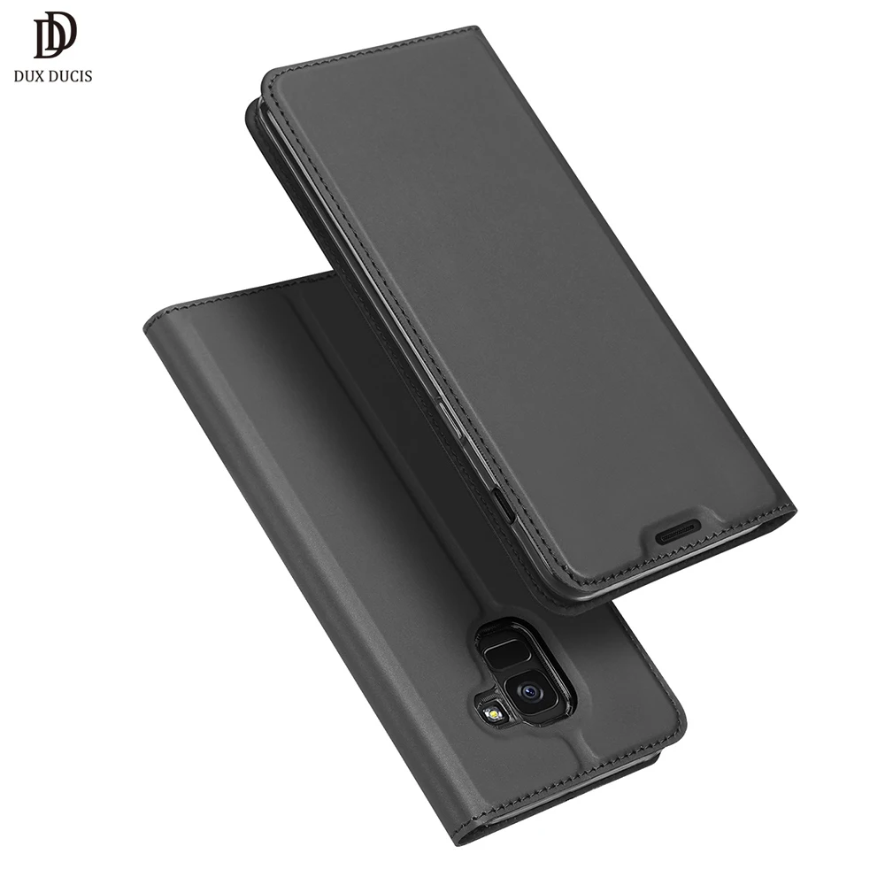 Роскошный кожаный чехол DUX DUCIS для Samsung J6 2018 J4 (2018) Galaxy J8 книжка телефона ЕС etui