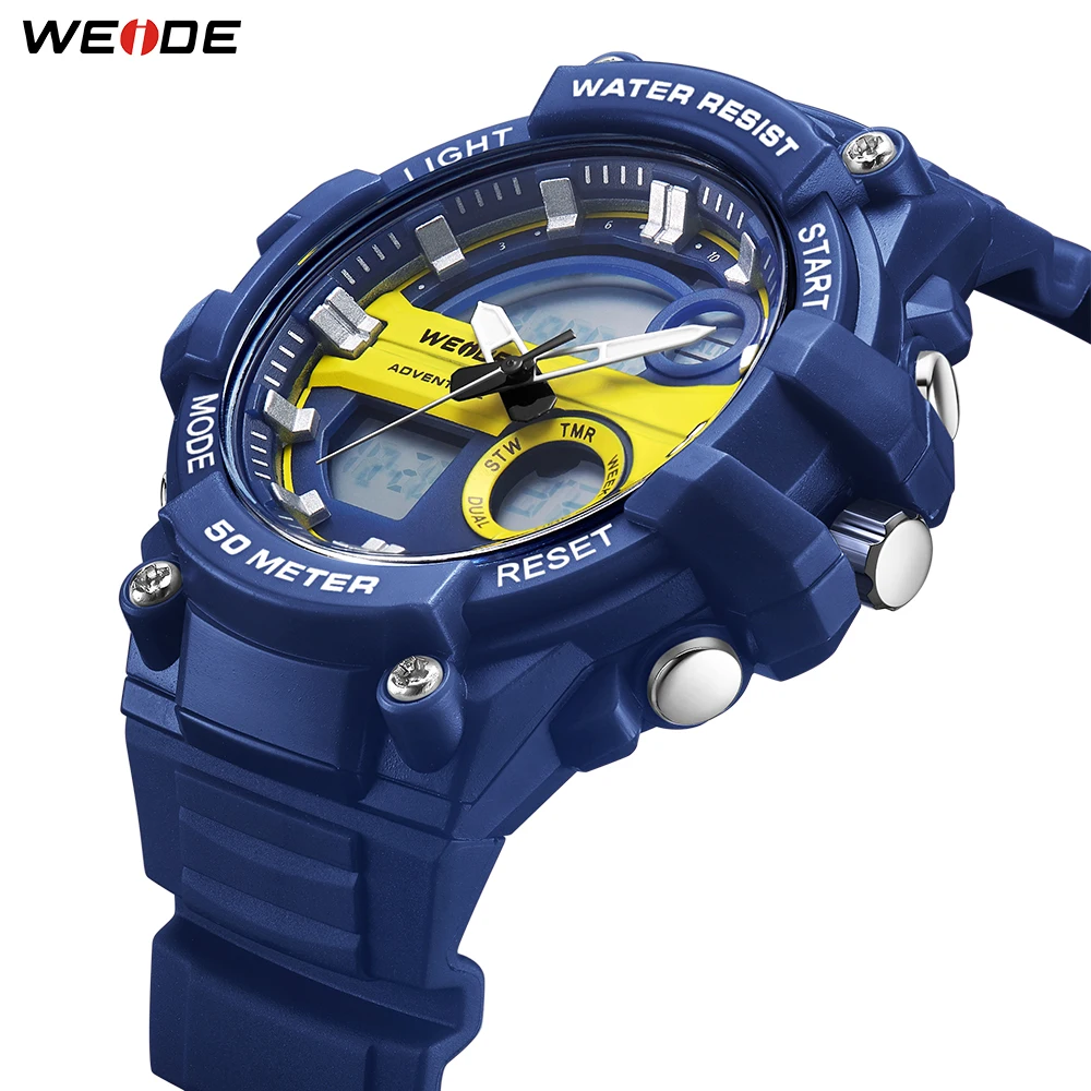 WEIDE Новые Модные мужские спортивные часы кварцевые аналоговые светодиодные