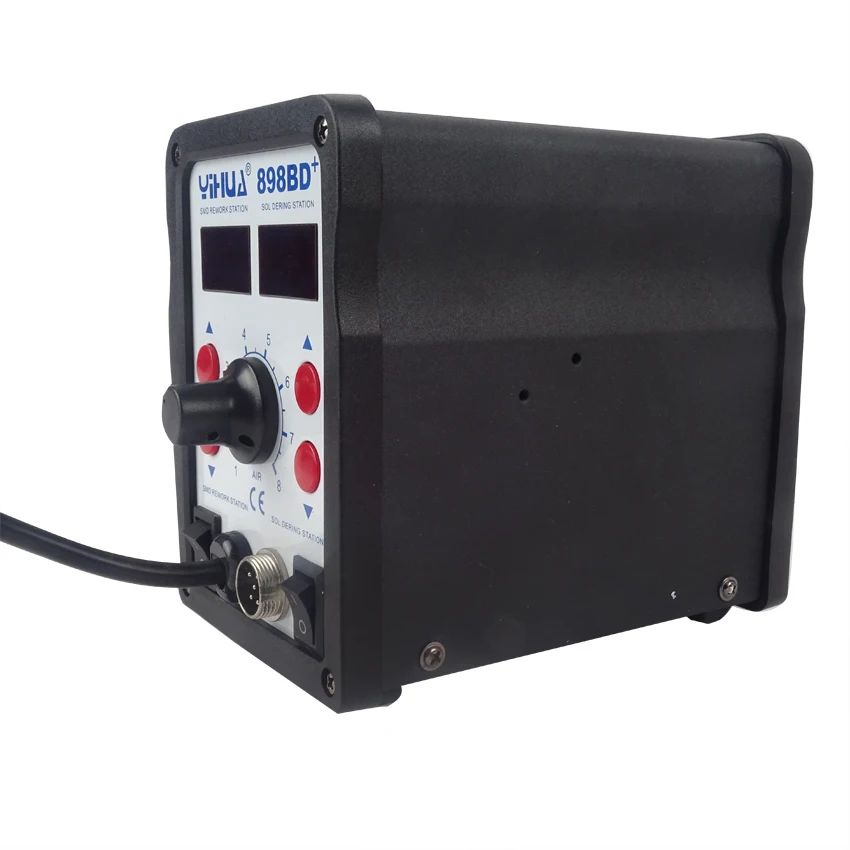 Паяльная станция 2 в 1 пистолет горячего воздуха + паяльник SMD паяльная 898BD +|station