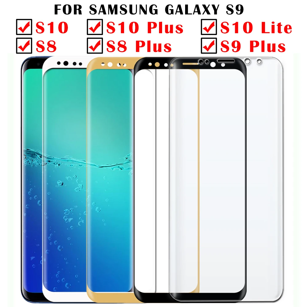 3D Защитное стекло для samsung S10 Plus защита экрана samsun galaxy s9 s8 lite светильник s 8 9 10 лист протектор экрана 9 s 8s
