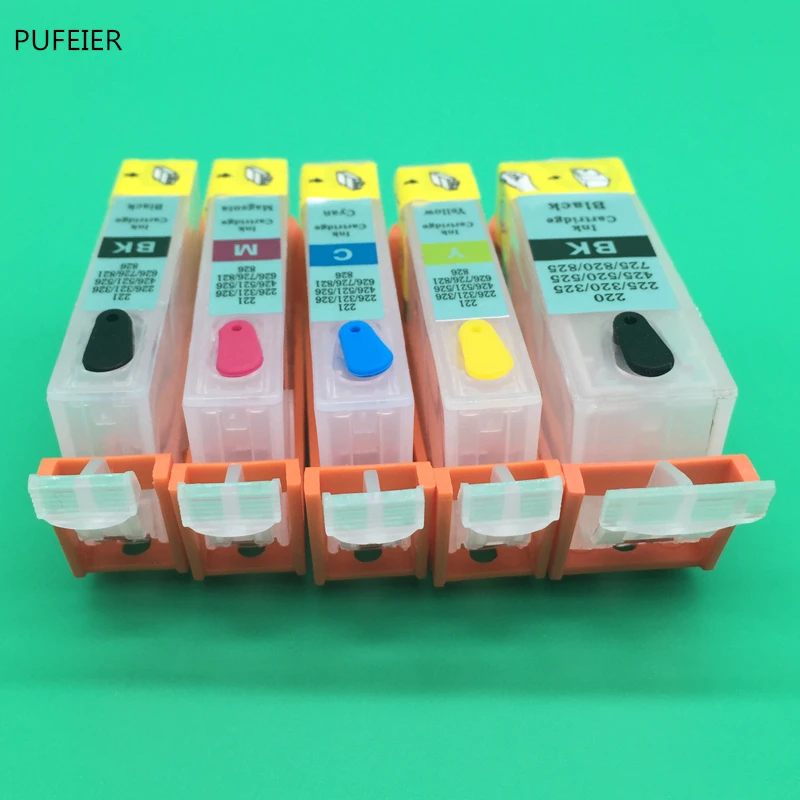 5 шт PGI-520 CLI-521 PGI520 CLI521 Пустой многоразового картридж с чип для Canon IP3600 IP4600 MP540 MP620 MP630 MX860 MX870