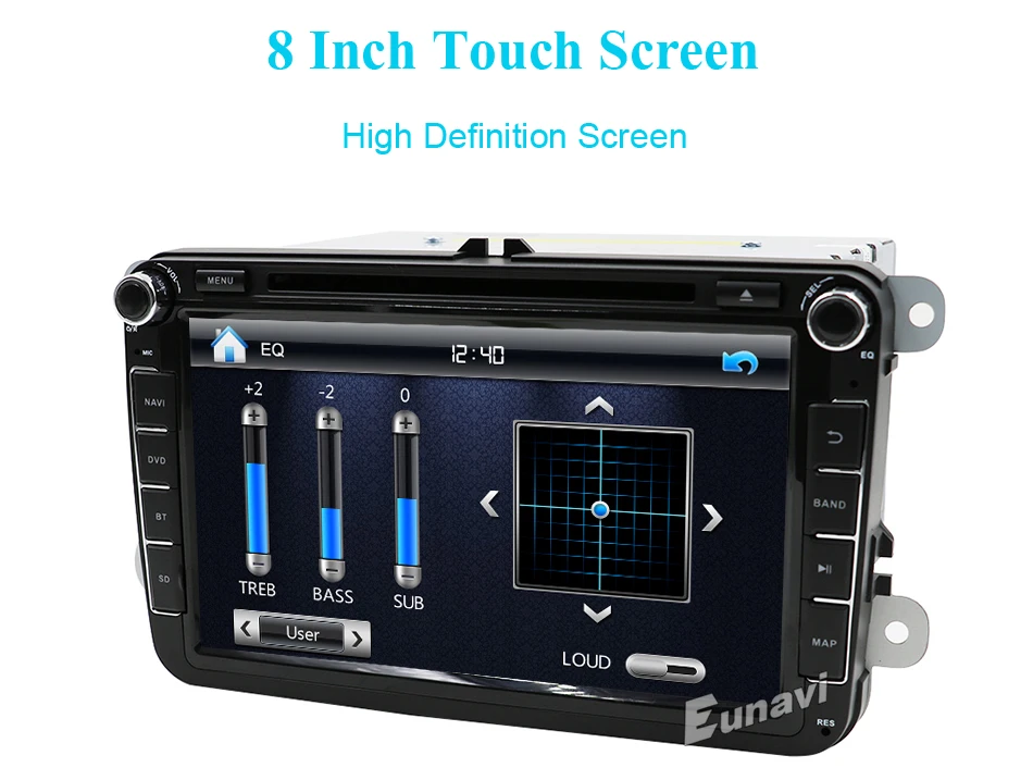 Eunavi 2 DIn автомобильный DVD 8' HD для VW POLO GTI GOLF 5 6 MK5 MK6 JETTA PASSAT B6 Touran Sharan с gps навигацией Радио RDS