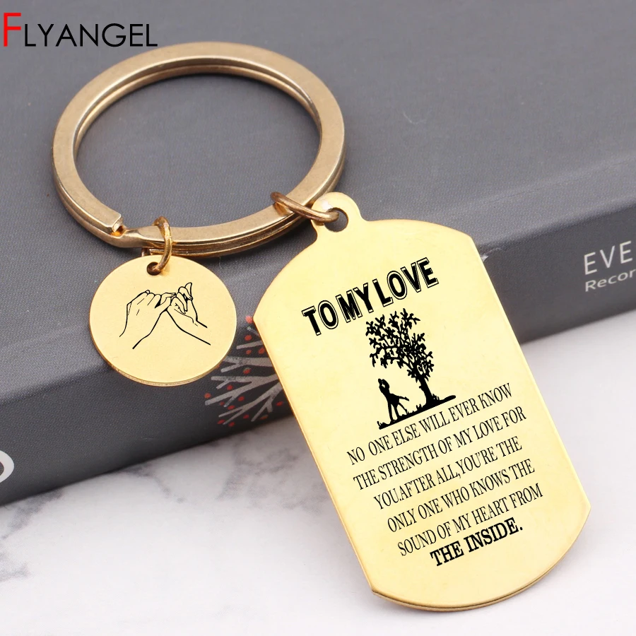 Брелок для пар с лазерной гравировкой Подарочный держатель ключей мужчин женщин