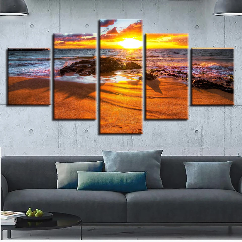 Пейзаж море пляж океан восход маяк тропический 5 шт. настенные фотографии для