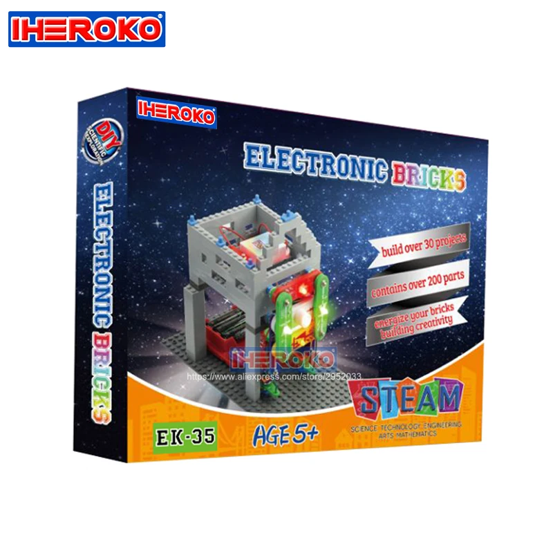 Новинка IHEROKO электронные кирпичи блок игрушка цепь научное образование