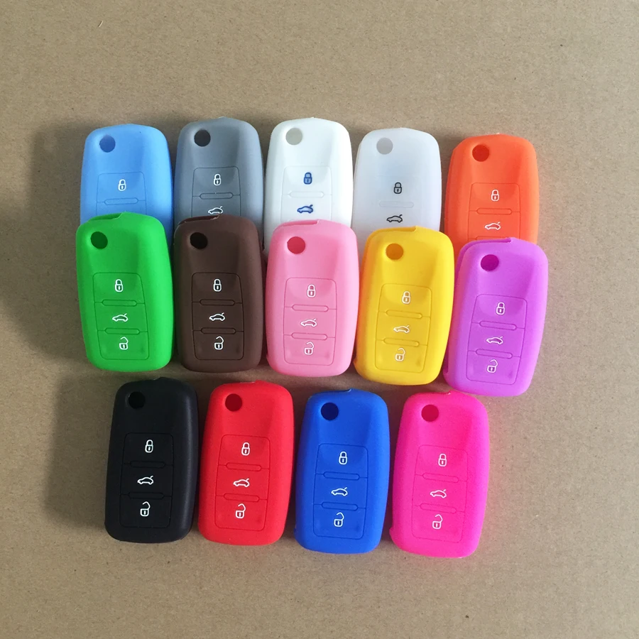 100 шт./лот Автомобильный ключ силиконовый чехол для ключа с логотипом подходит VW