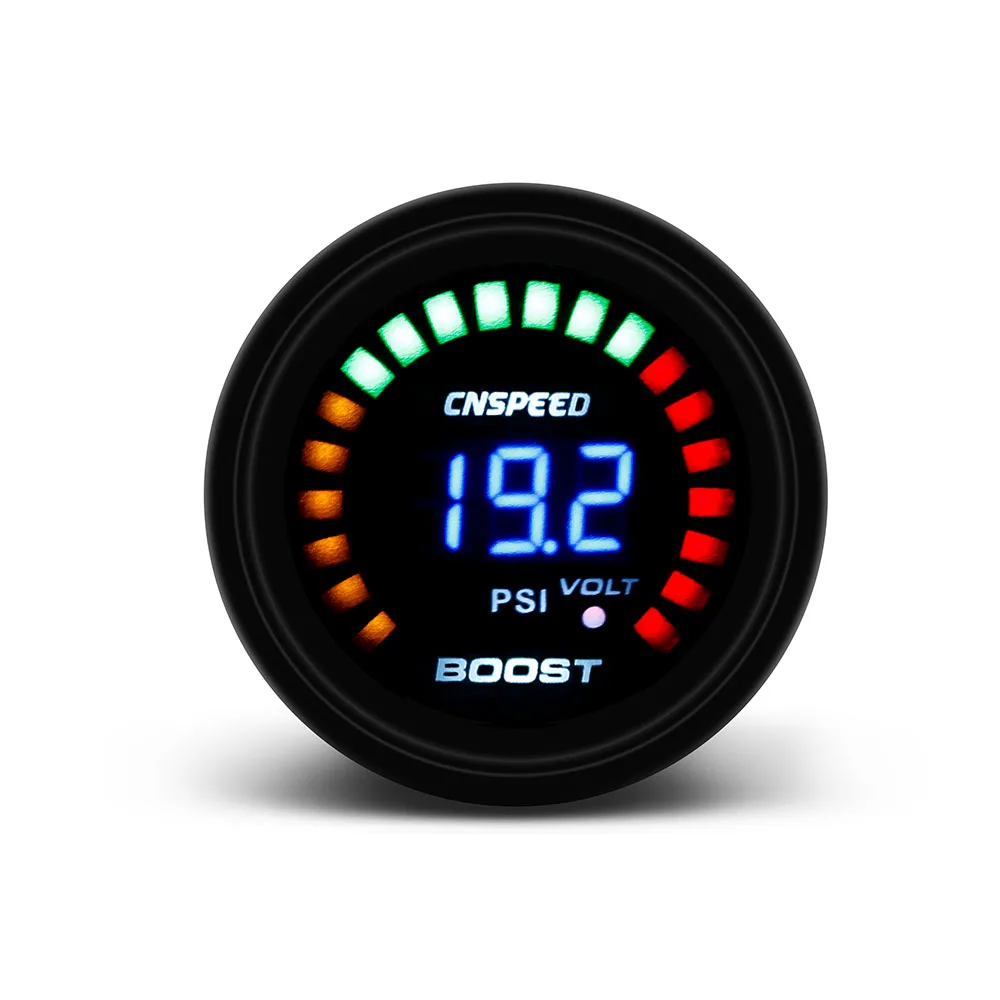 CNSPEED 2 &quot52 мм Цифровой автомобиль 20 светодиодный Turbo Boost Gauge 15 45PSI + регулируемый