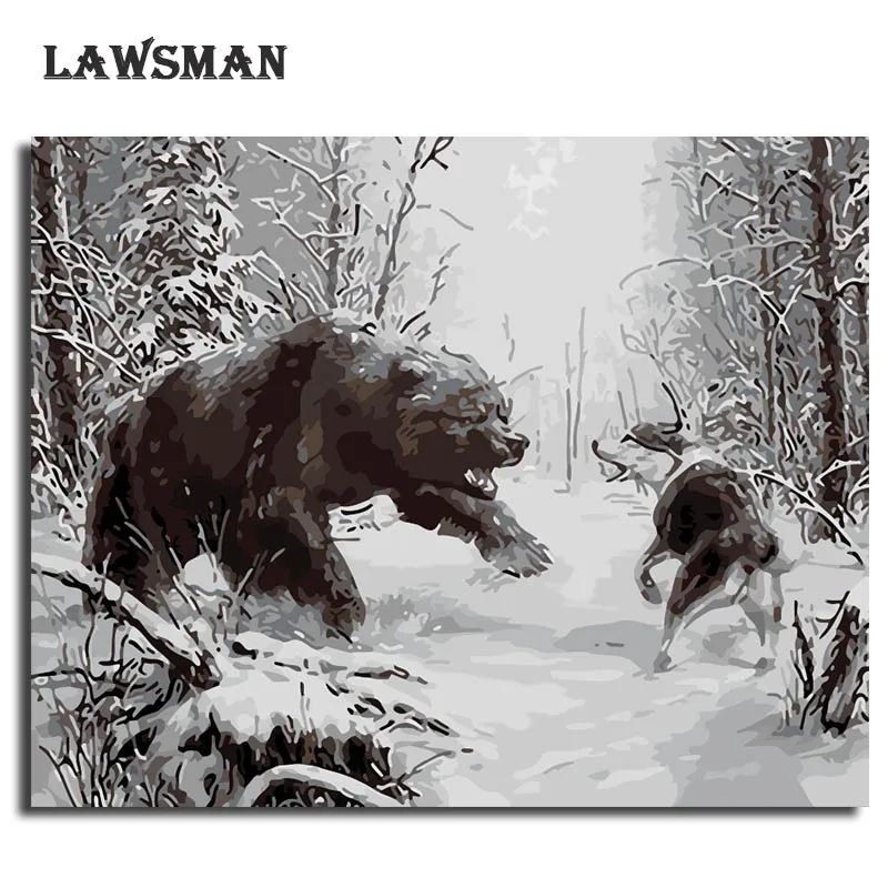 LAWSMAN framelsee diy картина маслом по номеру расписанную холст для живописи Главная
