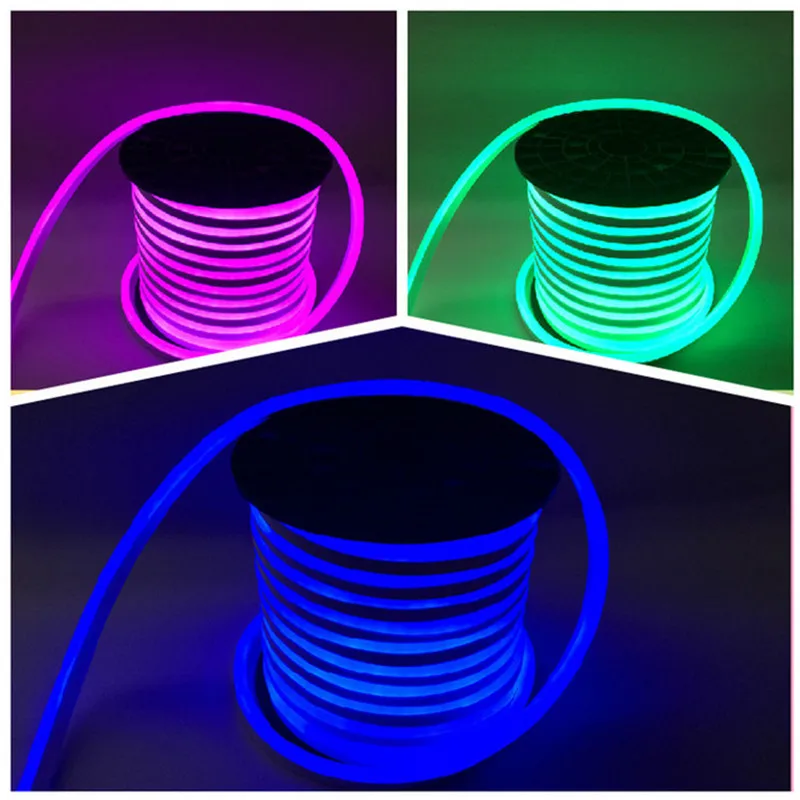 200 240В переменного тока 10 м/рулон дистанционного управления RGB Неоновая Гибкая