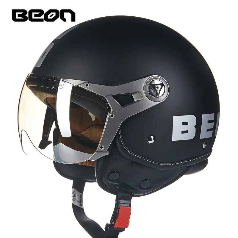 BEON мотоциклетный шлем винтажный с открытым лицом скутер 3/4 одобренный ECE moto casco