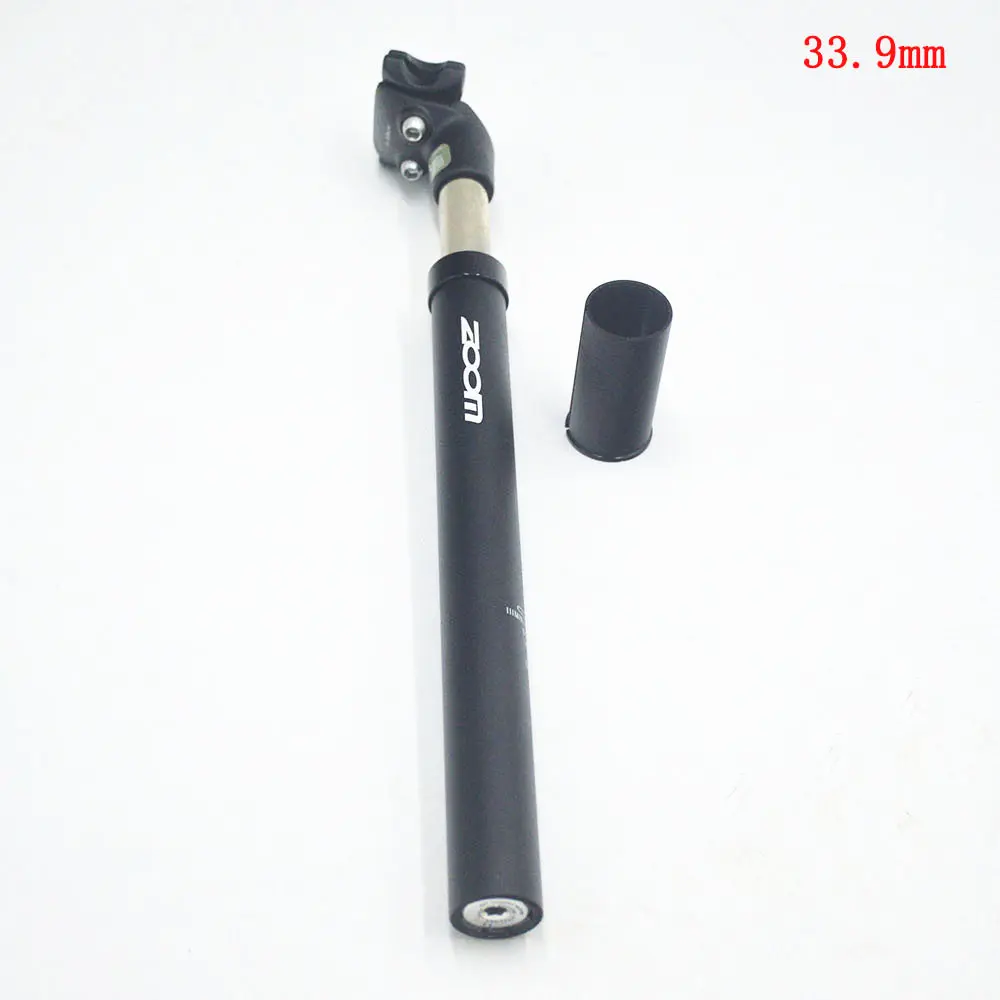 black 33.9mm Зум Подседельный штырь шоссейный велосипед горный велосипед амортизатор демпфирования подвеска 27,2/28,6/30,4/30,8/31,6X350 мм Подседельный штырь MTB - Цвет: black 33.9mm