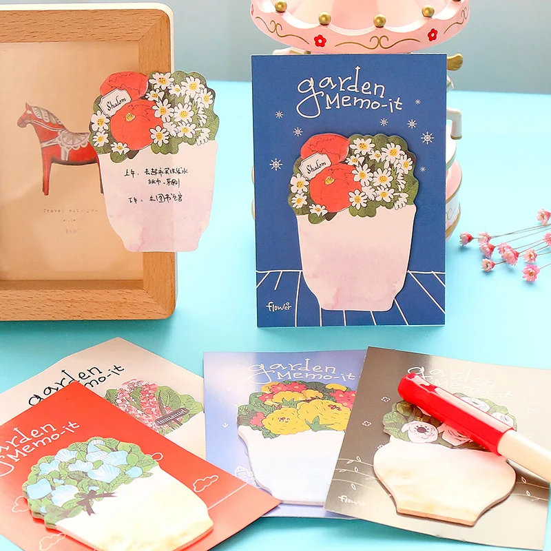 

Clearance Sale 5PCS Flowers Self-Adhesive Memo Pad Sticky Notes Decoration Label School Office Supplies