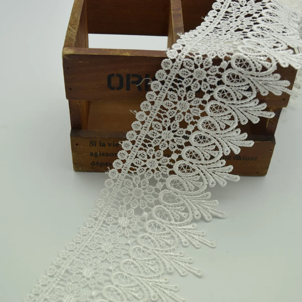 Винтажная открытая белая свадебная вышитая кружевная отделка фотосессия ширина