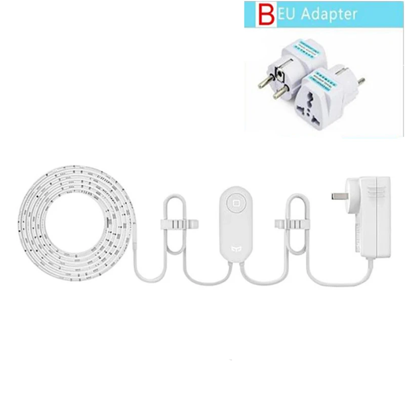 Add B EU plug Умный светильник Xiaomi Yeelight, светодиодный светильник, расширяемый до 10 м, Wi-Fi приложение, пульт дистанционного управления, удлинитель для умного дома - Цвет: Add B EU plug
