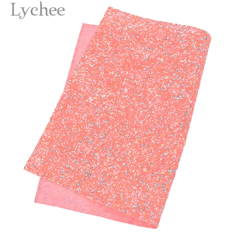Lychee Life 29x21cm A4 Stripe Sequins PU Fabric High Quality Sewing Synthetic Leather DIY Material For Handbag Garments | Дом и сад