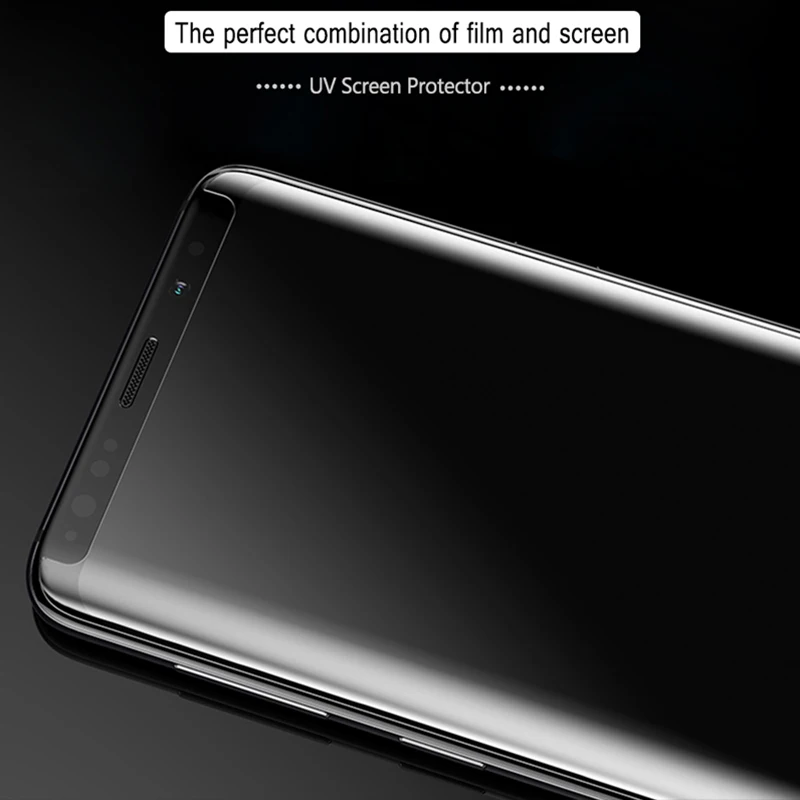 Защитное стекло закаленное УФ для Samsung Galaxy S8/S9/S10 Plus/S10e/Note 8/9/S7 Edge|Защитные стёкла и