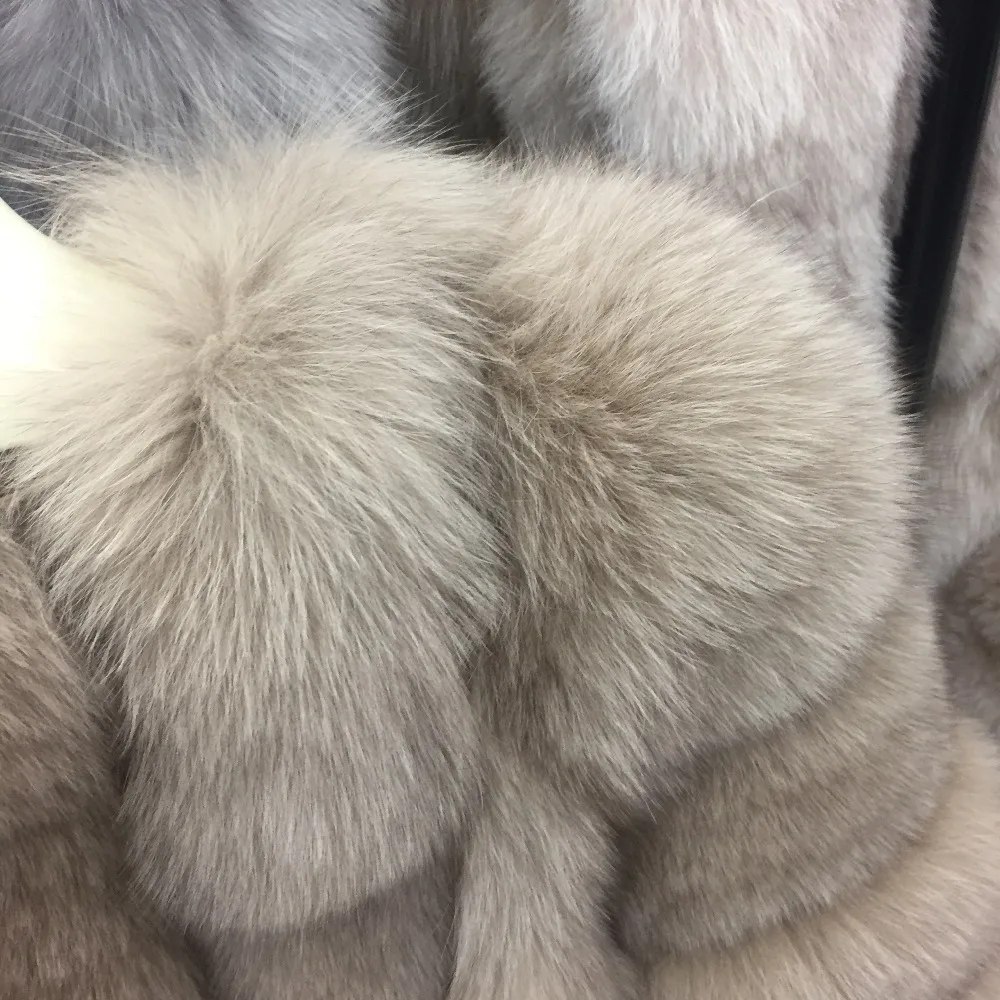 SQXR меховая шуба из натурального Лисьего меха, Женская куртка из натурального Лисьего меха