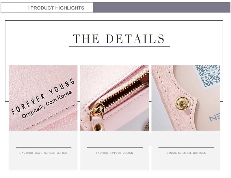 WEICHEN женский короткий кошелек, модные женские кошельки, держатель для карт, женский портативный многофункциональный Одноцветный кошелек для мелочи