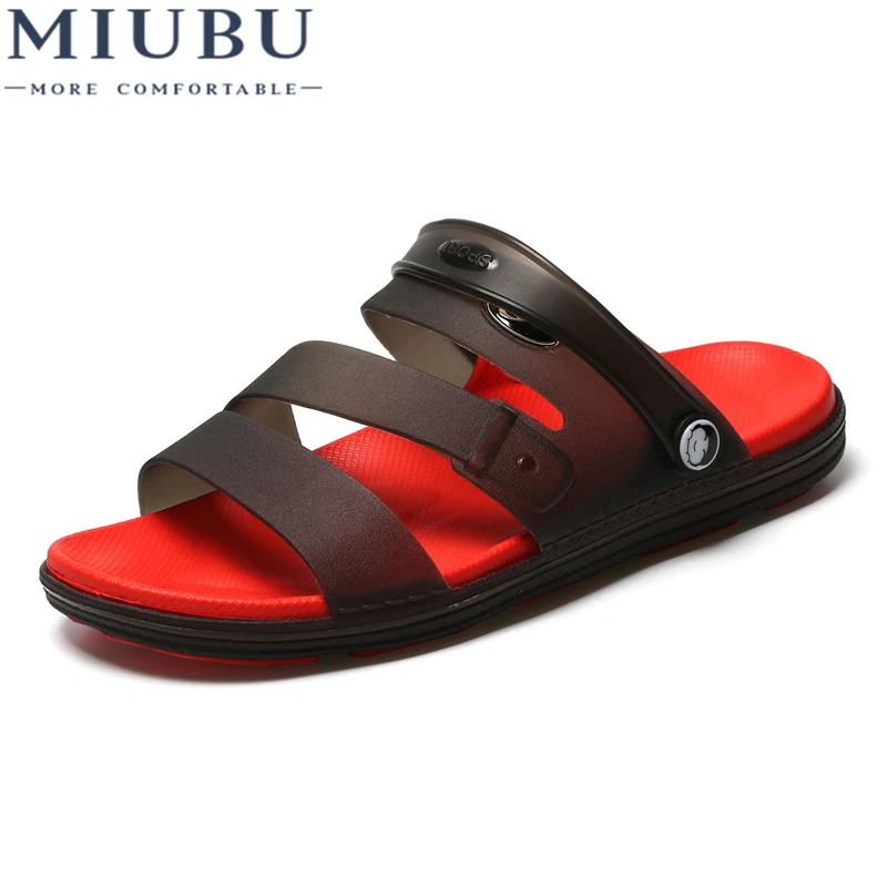 

MIUBU New Summer Jelly Shoes Men Beach Sandals Hollow Slippers Men Flip Flops Light Sandalias Outdoor Summer Chanclas