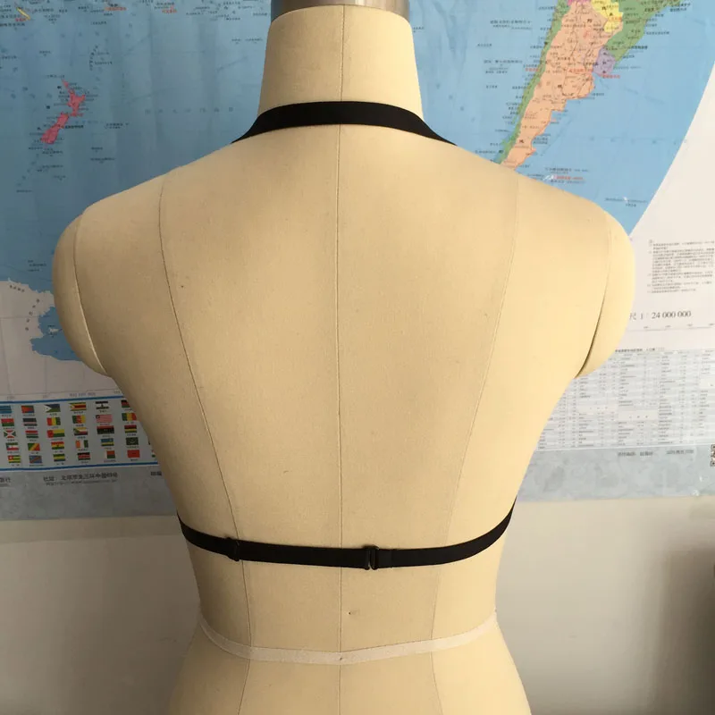 

Free shipping 2017 newest fashion Womens Sexy Strappy Bra Summer Style bondage harness Hollow Out Black Bandage bra