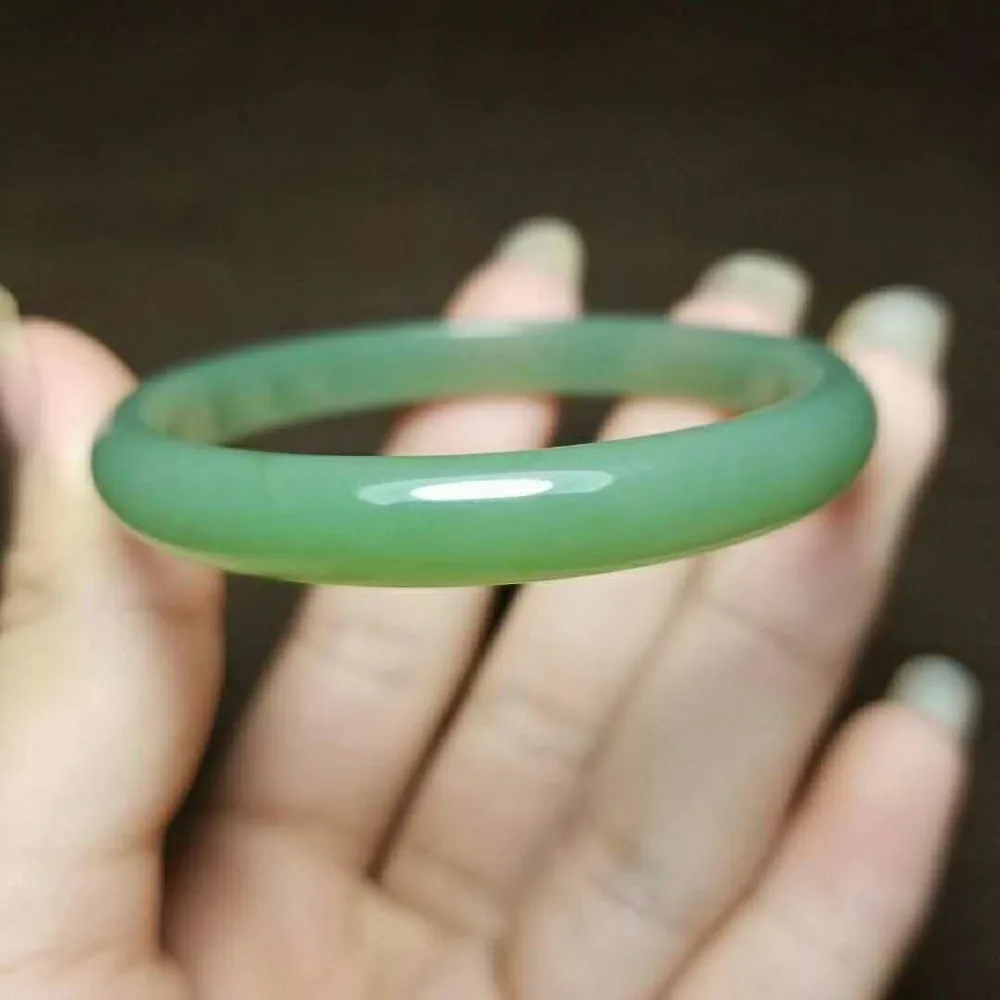 H49#Russian material and Tian Yubing bottom powder green jasper bracelet | Украшения и аксессуары