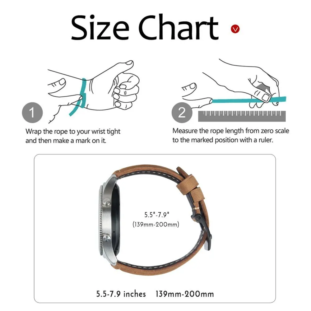 Ремешок из натуральной кожи для часов Huami Amazfit Pace браслет PACE / Stratos 2 2S 3/ GTR 22
