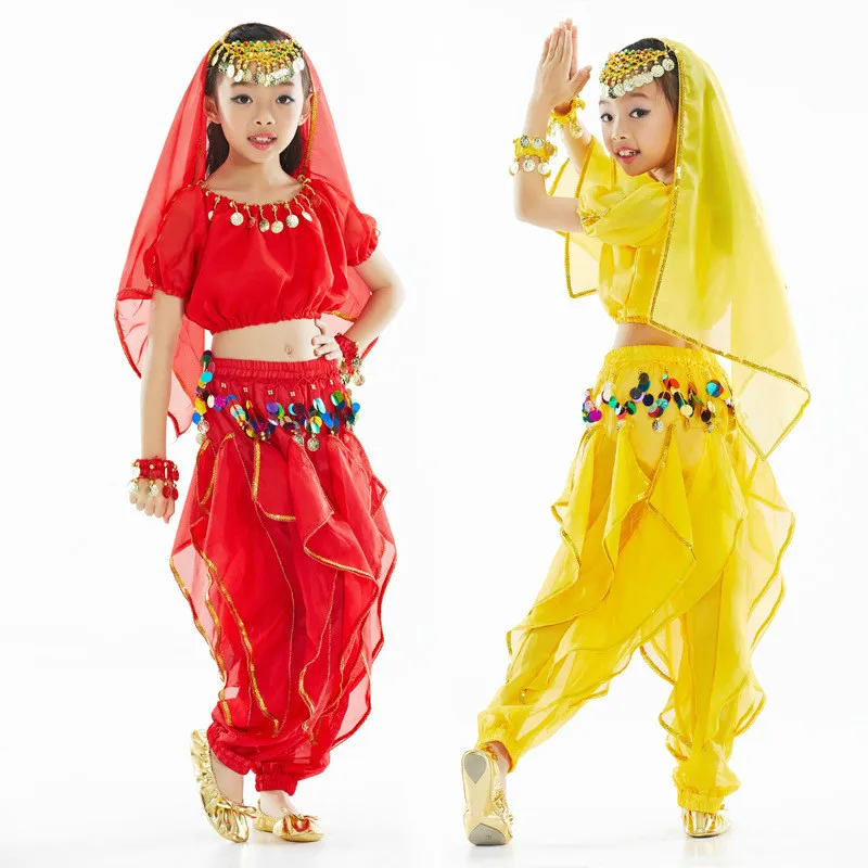 

Belly Dance Costume Kids Indian Set Bellydance Children Child Dancing Girl's Performance Clothing 3 Colors
