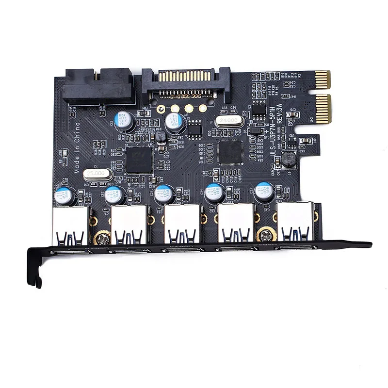 5 портов USB 3,0 PCI-e Плата расширения PCI Express PCIe USB 3,0 концентратор адаптер 5-портовый USB3.0 контроллер USB 3 0 PCI E PCIe Express 1x