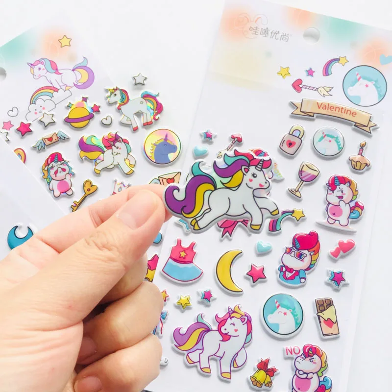 1 лист Радуга Единорог Bling EVA Bubble Kids Puzzle сцена декоративная наклейка Блокнот компьютерный Декор