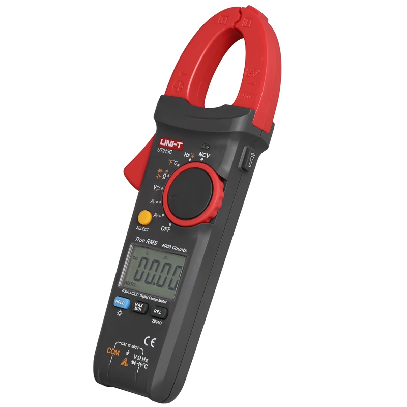 UNI-T UT213A/UT213B/UT213C 400A цифровой клещи; Автоматический диапазон True RMS цифровой мультиметр/ЖК-подсветка/фонарик