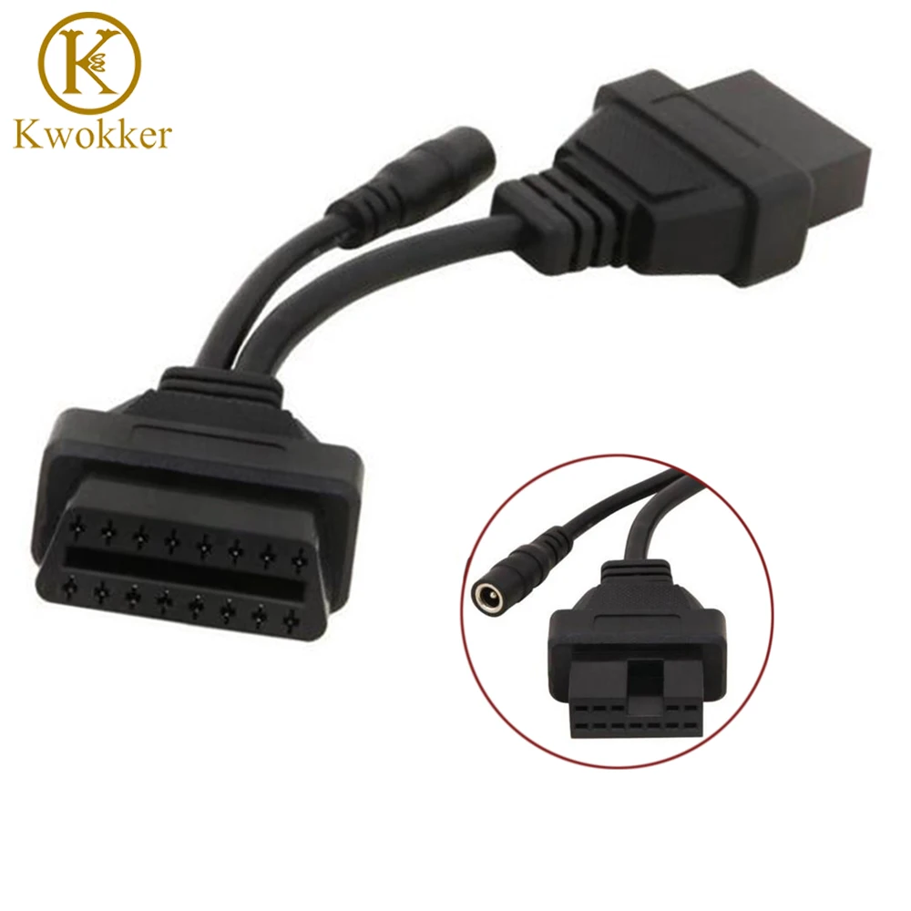 KWOKKER работает для Mitsubishi 12 Pin к 16 OBD 2 диагностический инструмент адаптер