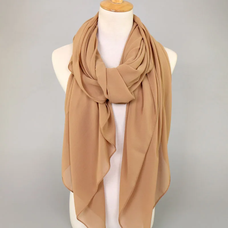 Готовая к отправке летняя Печать шифон хиджаб шарф Тяжелая шаль мусульманская