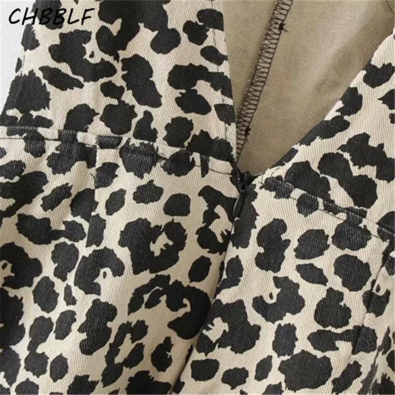 CHBBLF women sexy leopard playsuits sleeveless backless adjustable bow tie straps rompers female playsuit YUD860 | Женская одежда