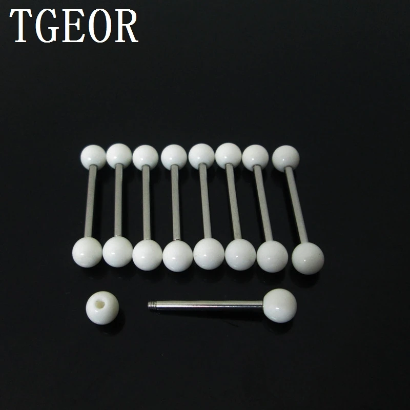 Лидер продаж оптовая продажа 100 шт. 15 г кольцо для языка простой шар УФ Акрил