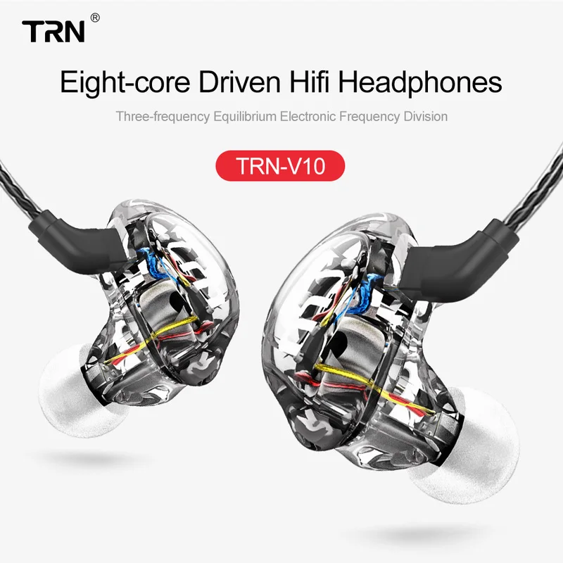 DJ HIFI мониторные спортивные наушники для бега гарнитура с 2PIN TRN V10 2DD 2BA гибридные