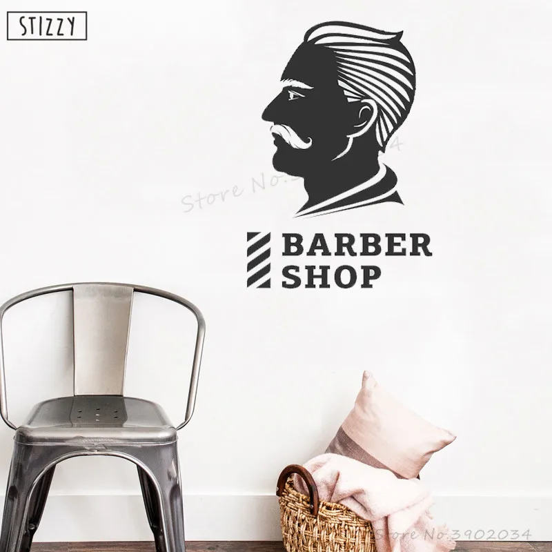 Настенная Наклейка stizzy Barbershop знак настенные наклейки для мужчин Салон стрижка