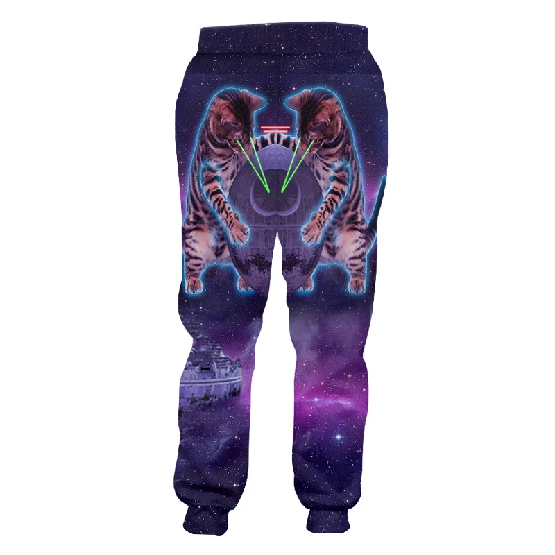 OGKB New Hip Hop Pants Men Animal Sweatpants 3D Print Cat Galaxy Space Joggers Sweat Long Trousers Clothing Homme | Мужская одежда
