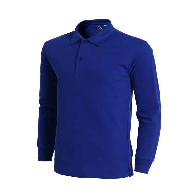 Весна Осень 2018 хлопковая рубашка поло с длинным рукавом Мужская модная