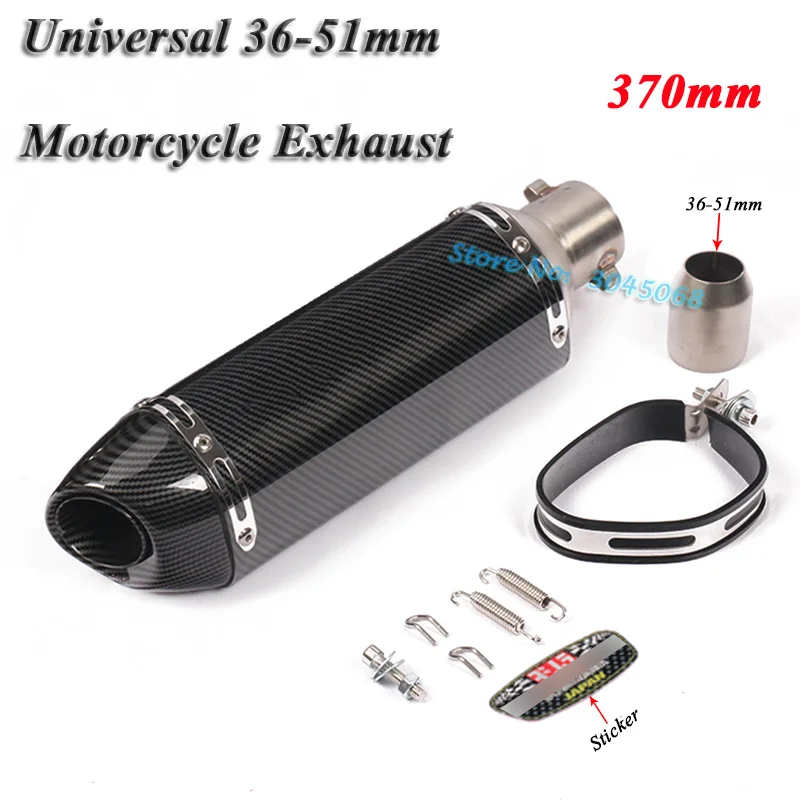 370MM Универсальный мотоцикл Yoshimura выхлопная труба Escape для CBR300 Ninja 400 Z900 GSX750R K6 K7 K8 R6 модифицированный мото глушитель дБ убийца - Цвет: 370MM
