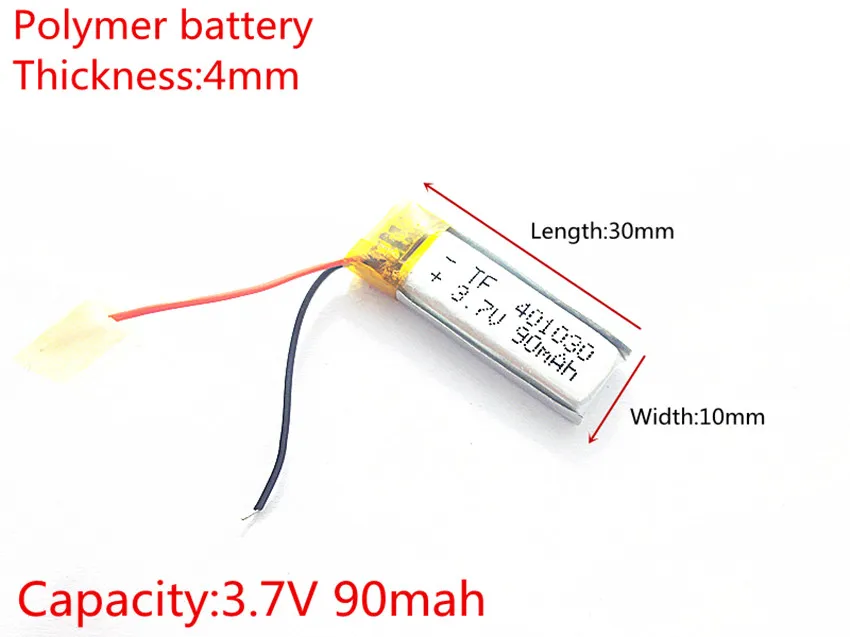 3 7 V 90mAH 401030 PLIB Полимерный литий-ионный/литий-ионный аккумулятор для GPS mp3 mp4 mp5 dvd