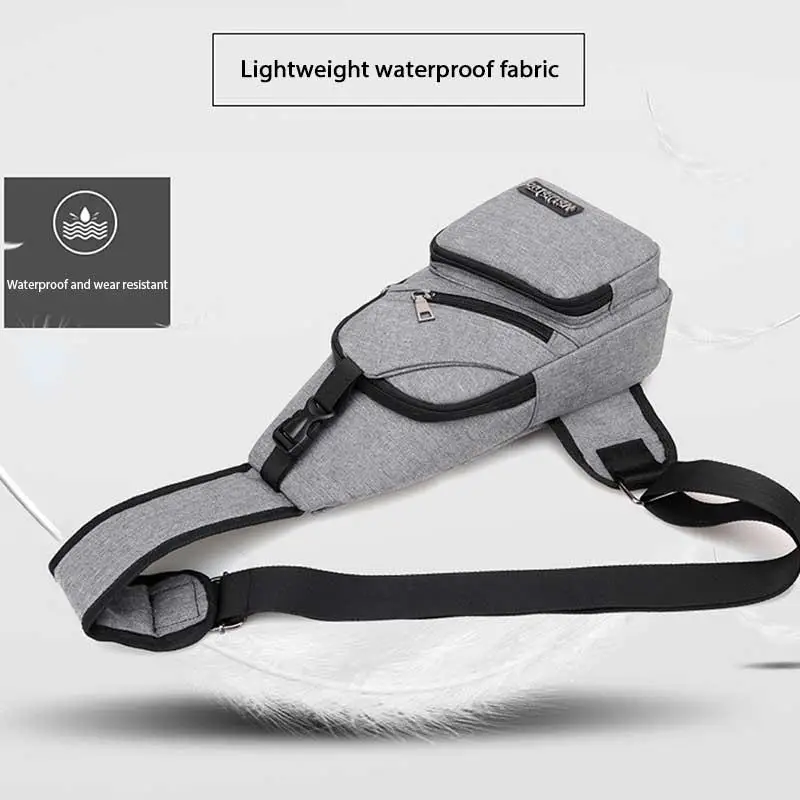 Для мужчин груди мешок мода унисекс Оксфорд один плечо назад USB Crossbody сумки